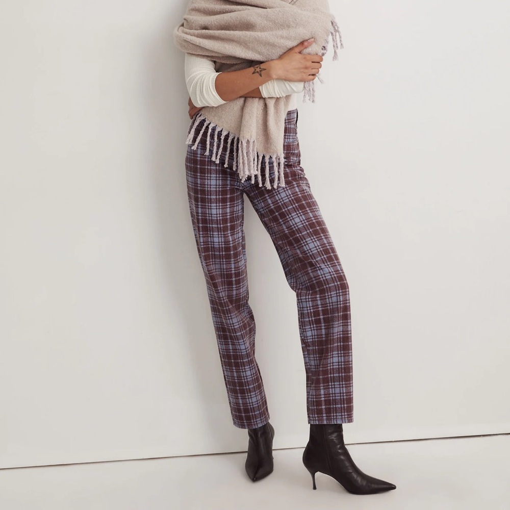 Madewell plaid straight leg jeans- 25